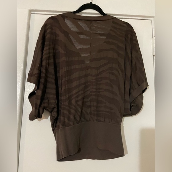 Express Brown Sheer Flowy Top Size X Small - Picture 4 of 7